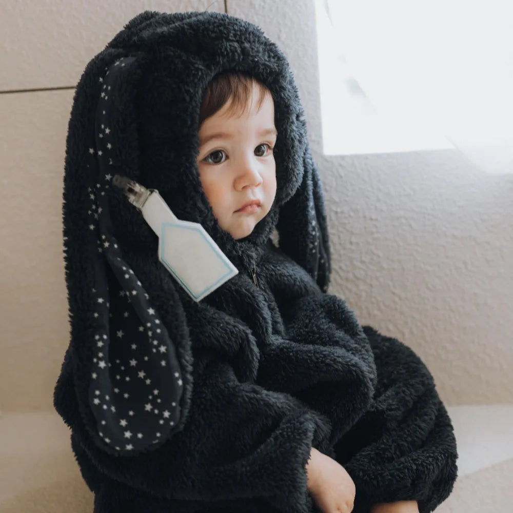 Newborn Baby Boy Girl Kids Rabbit Hooded Romper Jumpsuit Bodysuit Clothes Outfits Long Sleeve Playsuit Toddler One Piece Rompers