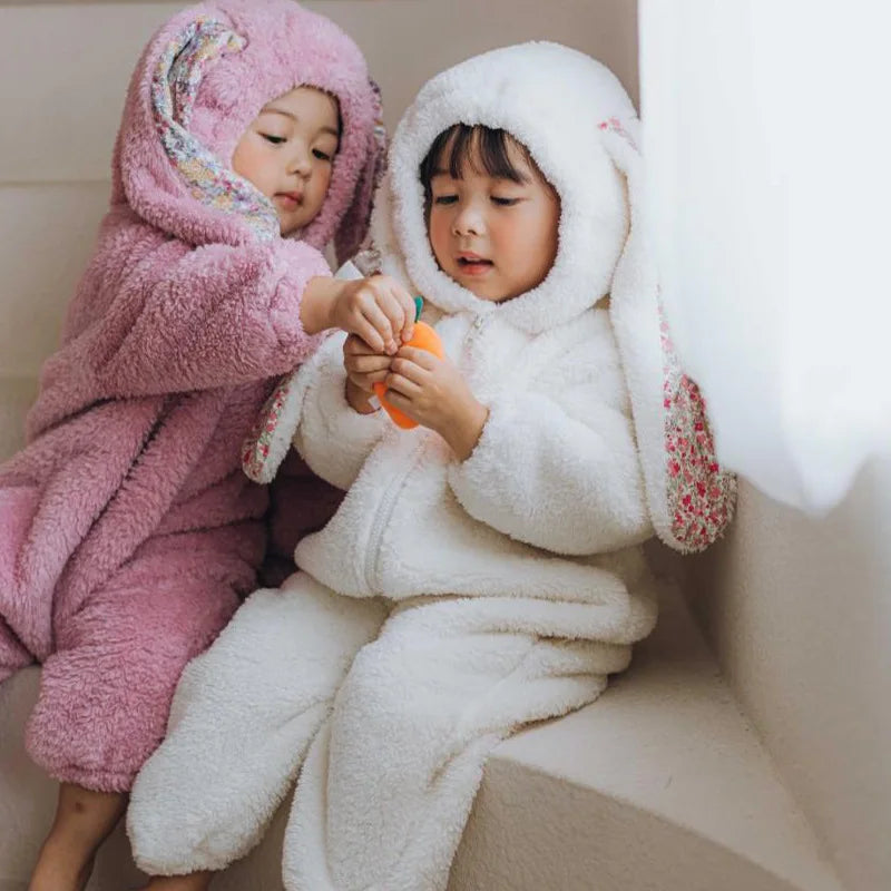 Newborn Baby Boy Girl Kids Rabbit Hooded Romper Jumpsuit Bodysuit Clothes Outfits Long Sleeve Playsuit Toddler One Piece Rompers