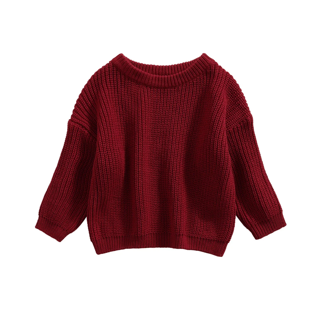 Newborn Baby Boys Girls Knitted Long Sleeve Autumn Winter Sweater Solid Loose Tops Kids Clothes 3M-5Y Pullover Tops