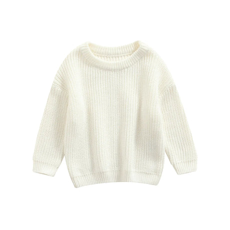 Newborn Baby Boys Girls Knitted Long Sleeve Autumn Winter Sweater Solid Loose Tops Kids Clothes 3M-5Y Pullover Tops