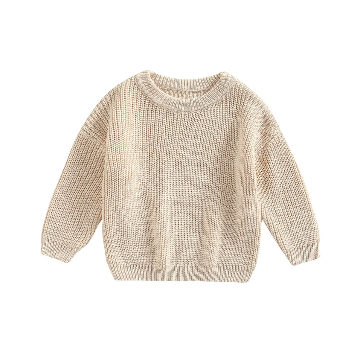 Newborn Baby Boys Girls Knitted Long Sleeve Autumn Winter Sweater Solid Loose Tops Kids Clothes 3M-5Y Pullover Tops