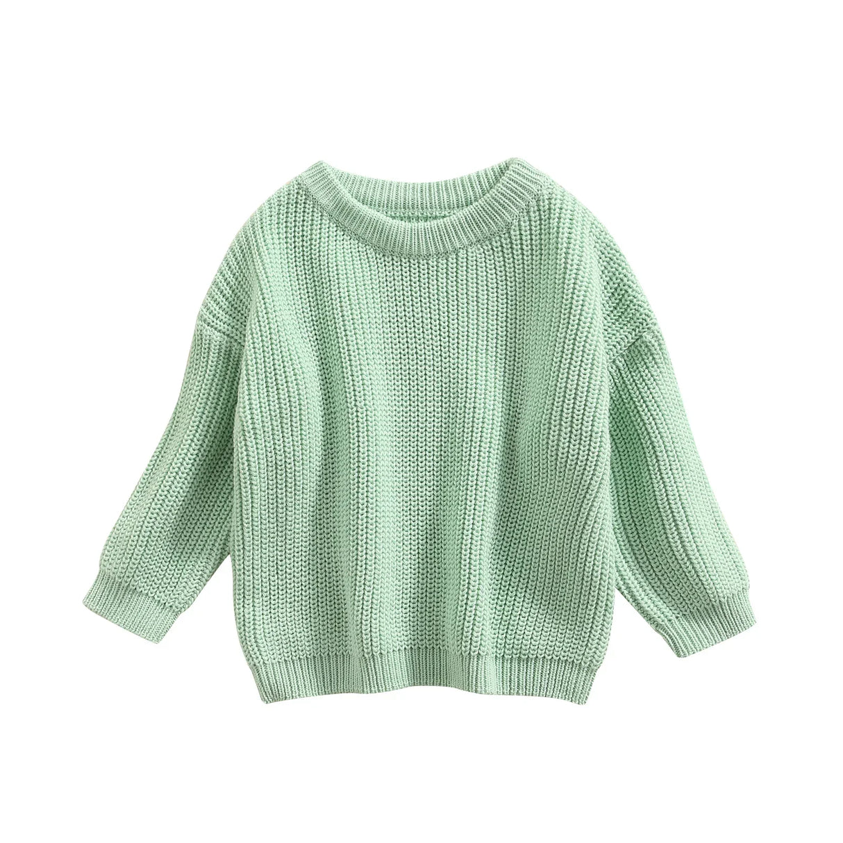 Newborn Baby Boys Girls Knitted Long Sleeve Autumn Winter Sweater Solid Loose Tops Kids Clothes 3M-5Y Pullover Tops