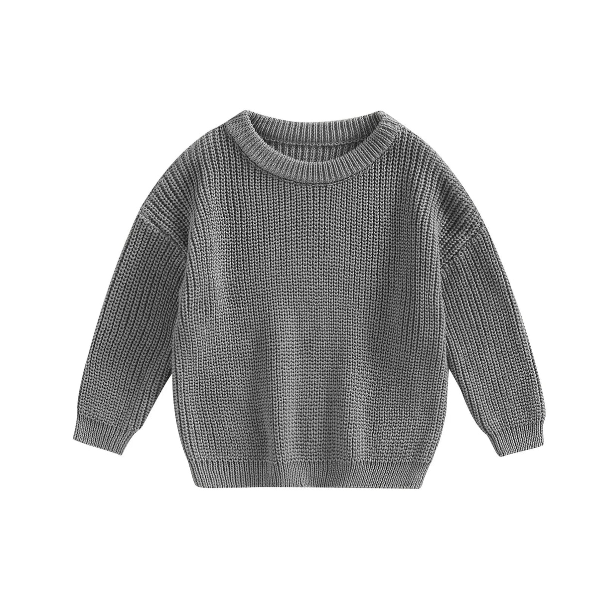 Newborn Baby Boys Girls Knitted Long Sleeve Autumn Winter Sweater Solid Loose Tops Kids Clothes 3M-5Y Pullover Tops