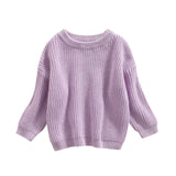 Newborn Baby Boys Girls Knitted Long Sleeve Autumn Winter Sweater Solid Loose Tops Kids Clothes 3M-5Y Pullover Tops