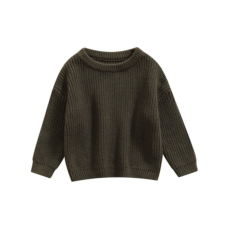 Newborn Baby Boys Girls Knitted Long Sleeve Autumn Winter Sweater Solid Loose Tops Kids Clothes 3M-5Y Pullover Tops