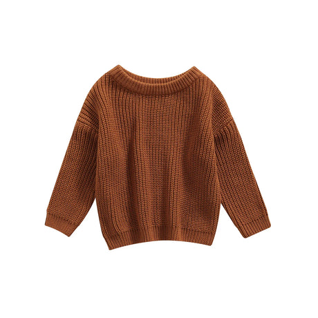 Newborn Baby Boys Girls Knitted Long Sleeve Autumn Winter Sweater Solid Loose Tops Kids Clothes 3M-5Y Pullover Tops