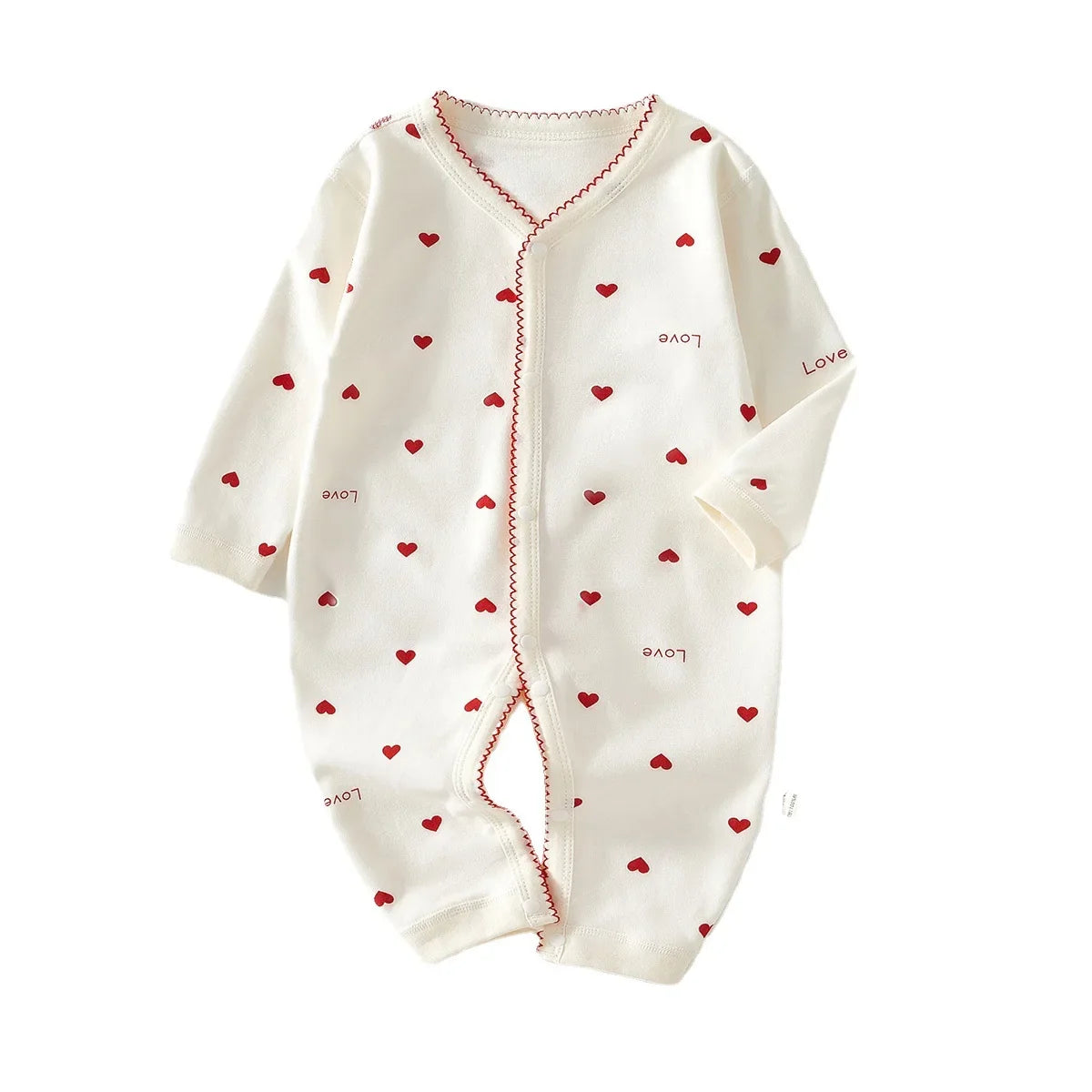 Newborn Baby Clothes Jumpsuit with Love Printed on 100 Cotton Boneless Romper Newborn Super Cute Outfit Long Sleeve Bodysuit