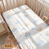 Newborn Baby Cot Fitted Sheet With Elastic Cotton Cartoon Printing Crib Bed Sheet Child Matress Cover Case Bed Protector