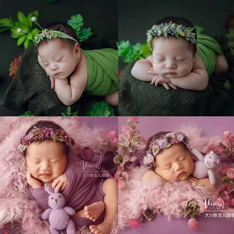 ❤️Newborn Photography Props Accessories Infant Headwear Studio Baby Photo Accessory Hairband Manual Headband Garland Fotografia