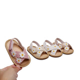 Newest Summer Baby Shoes 2022 Fashion Leathers Sweet Children Sandals For Girls Toddler Baby Floral Hollow Out Shoes