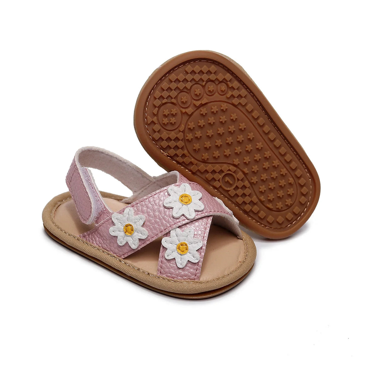 Newest Summer Baby Shoes 2022 Fashion Leathers Sweet Children Sandals For Girls Toddler Baby Floral Hollow Out Shoes