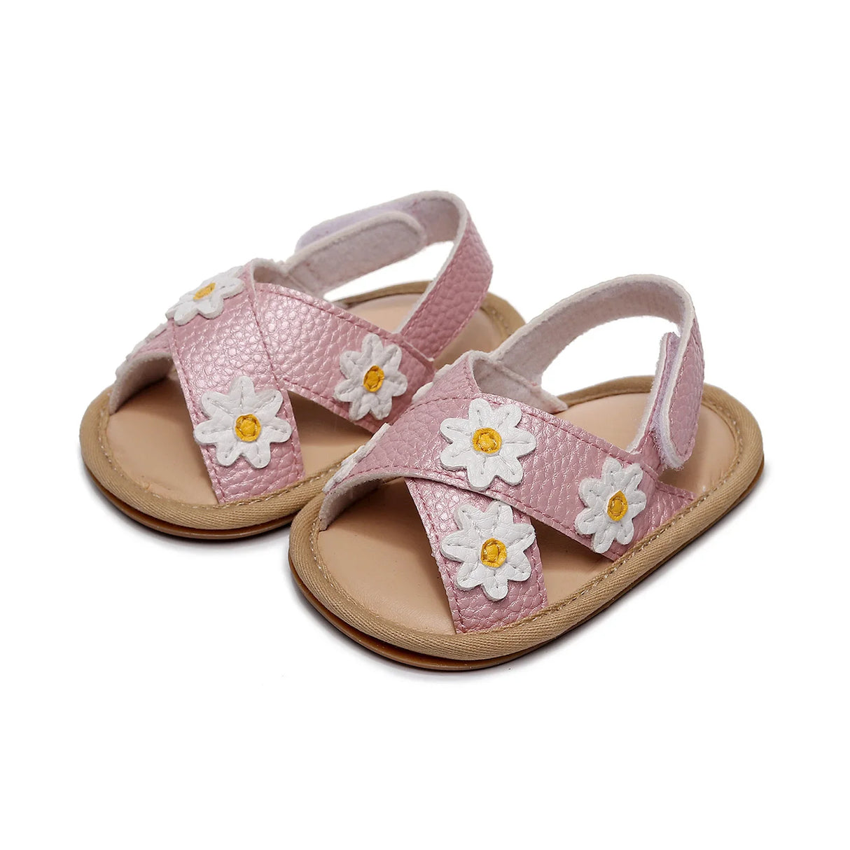 Newest Summer Baby Shoes 2022 Fashion Leathers Sweet Children Sandals For Girls Toddler Baby Floral Hollow Out Shoes