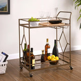 Nicola Metal Bar Cart, Golden Bronze Kitchen Island  Tea Trolley   Furniture  Storage   Utility