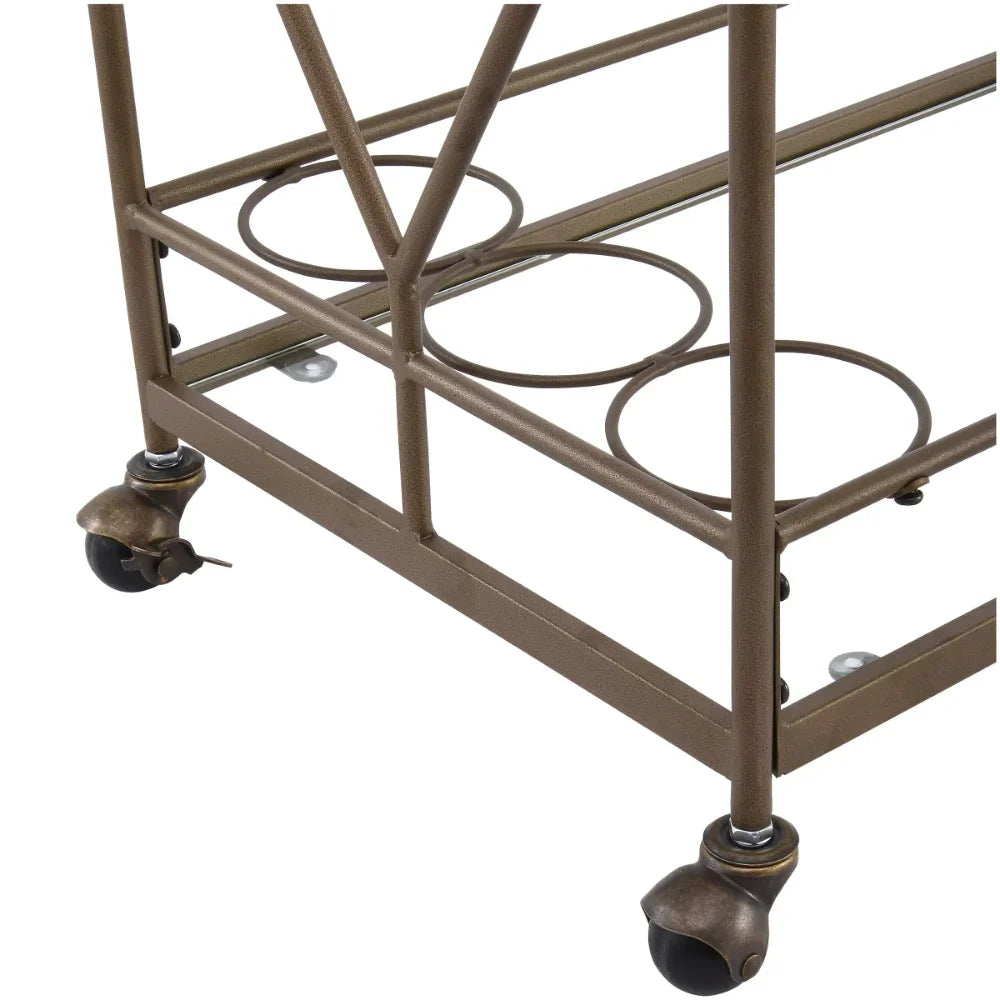 Nicola Metal Bar Cart, Golden Bronze Kitchen Island  Tea Trolley   Furniture  Storage   Utility