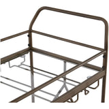 Nicola Metal Bar Cart, Golden Bronze Kitchen Island  Tea Trolley   Furniture  Storage   Utility