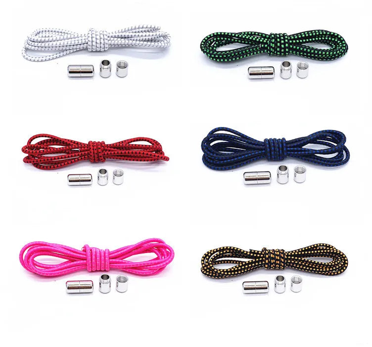 No Tie Shoelaces Semicircle Elastic Shoe Laces For Kids Adult Sneakers Shoelace Quick Lazy Metal Lock Laces Shoe Strings