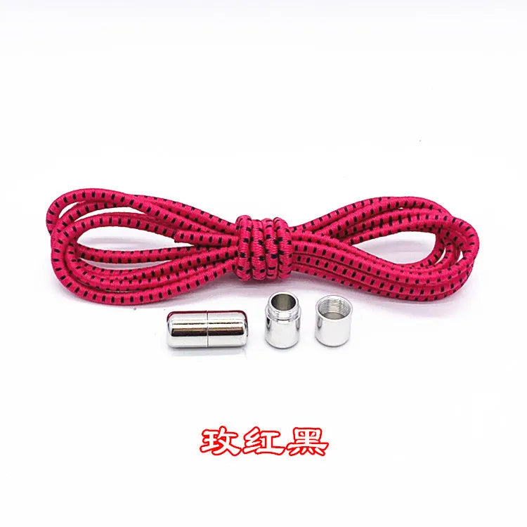 No Tie Shoelaces Semicircle Elastic Shoe Laces For Kids Adult Sneakers Shoelace Quick Lazy Metal Lock Laces Shoe Strings