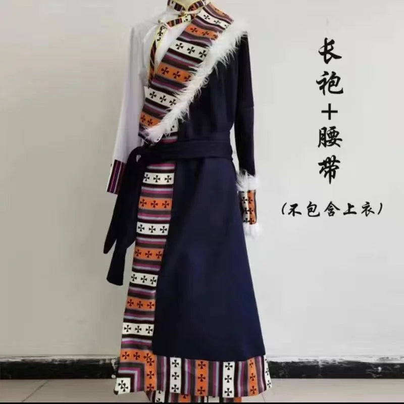 Noble Women's Tibetan Robes Tibetan Tourism Clothing Ethnic Minority Style Portrait Tibetan Dance Performance Costume