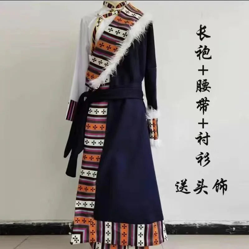 Noble Women's Tibetan Robes Tibetan Tourism Clothing Ethnic Minority Style Portrait Tibetan Dance Performance Costume