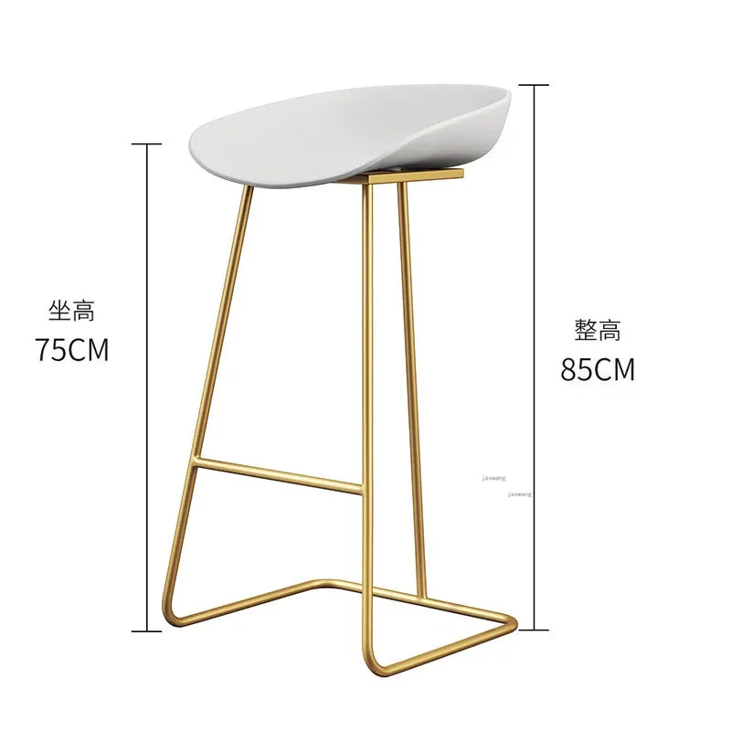 Nordic Bar Stool High Chair Wrought Iron Minimalist Modern Restaurant Office Dining Room Furniture Set Creative Bar Stools