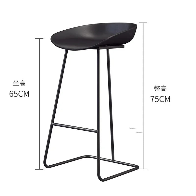 Nordic Bar Stool High Chair Wrought Iron Minimalist Modern Restaurant Office Dining Room Furniture Set Creative Bar Stools