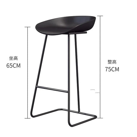 Nordic Bar Stool High Chair Wrought Iron Minimalist Modern Restaurant Office Dining Room Furniture Set Creative Bar Stools