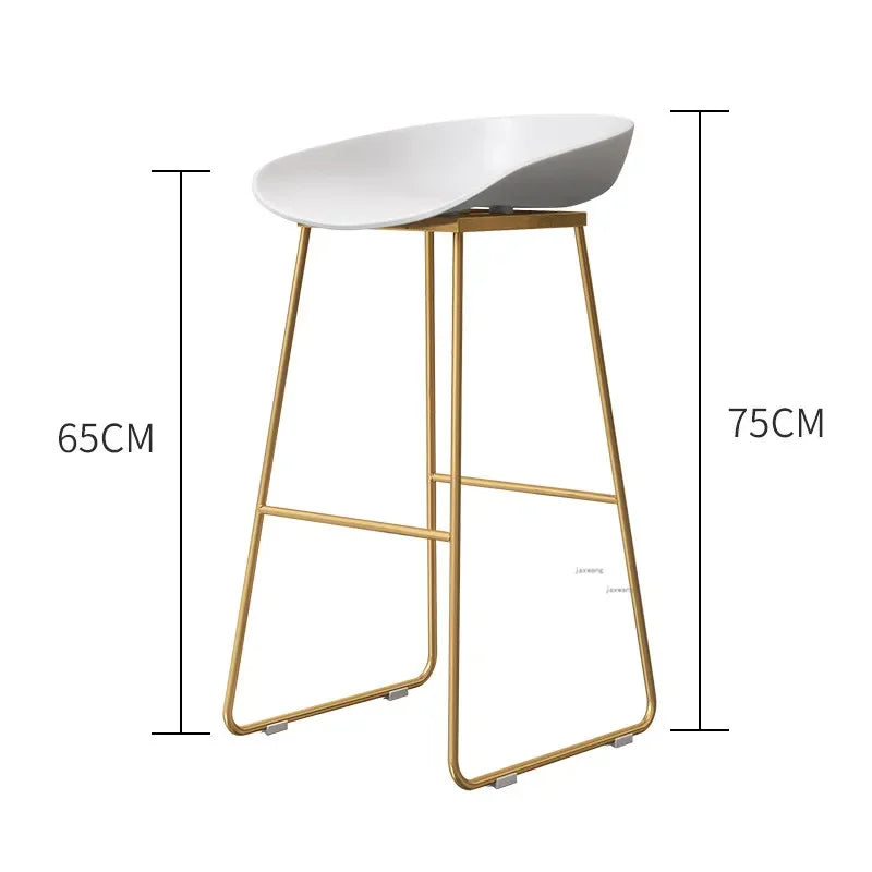 Nordic Bar Stool High Chair Wrought Iron Minimalist Modern Restaurant Office Dining Room Furniture Set Creative Bar Stools