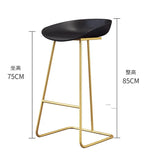 Nordic Bar Stool High Chair Wrought Iron Minimalist Modern Restaurant Office Dining Room Furniture Set Creative Bar Stools