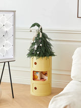 Nordic Bedside Cabinet Small Round Modern Plastic Storage Cabinet Narrow Cabinet Multi Layer Side Cabinet for Living Room