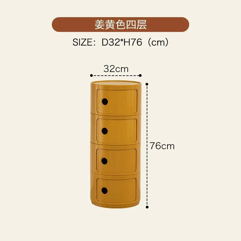 Nordic Bedside Cabinet Small Round Modern Plastic Storage Cabinet Narrow Cabinet Multi Layer Side Cabinet for Living Room