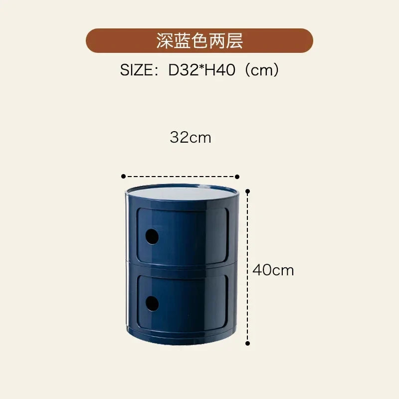 Nordic Bedside Cabinet Small Round Modern Plastic Storage Cabinet Narrow Cabinet Multi Layer Side Cabinet for Living Room