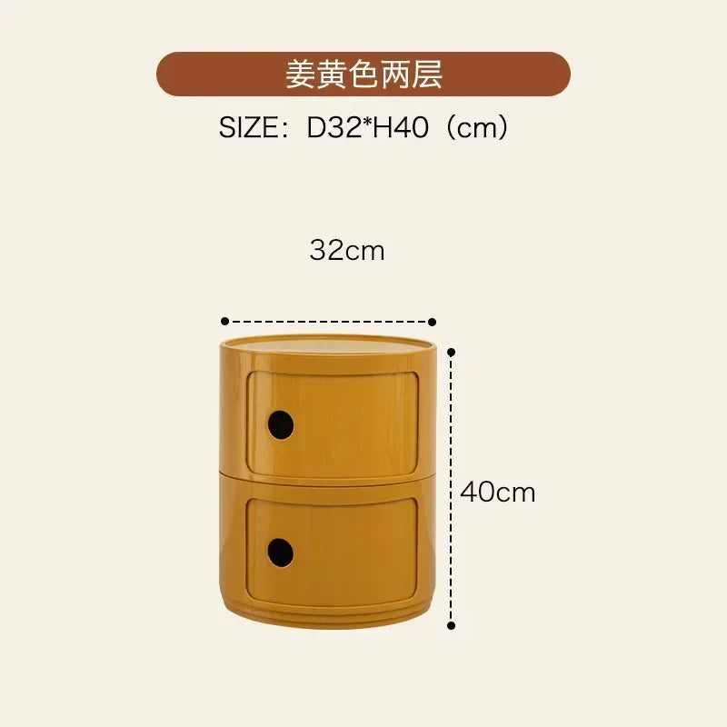 Nordic Bedside Cabinet Small Round Modern Plastic Storage Cabinet Narrow Cabinet Multi Layer Side Cabinet for Living Room