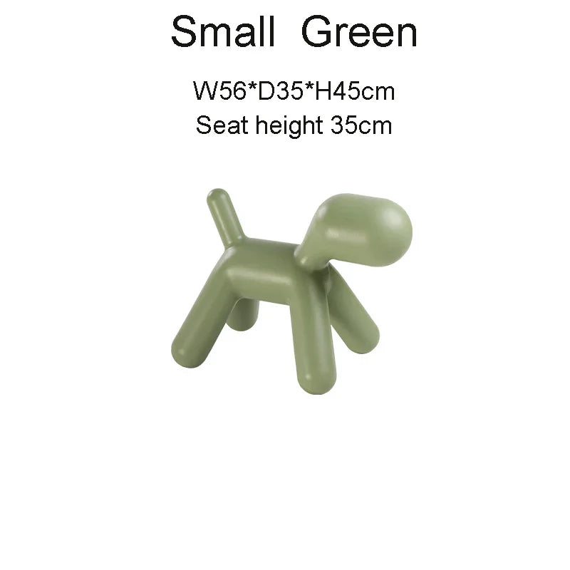 Nordic Design Modern Kids Children Toy PE Plastic Eco-environment Animal Outdoor Spots Puppy Dog Low Stool Chair