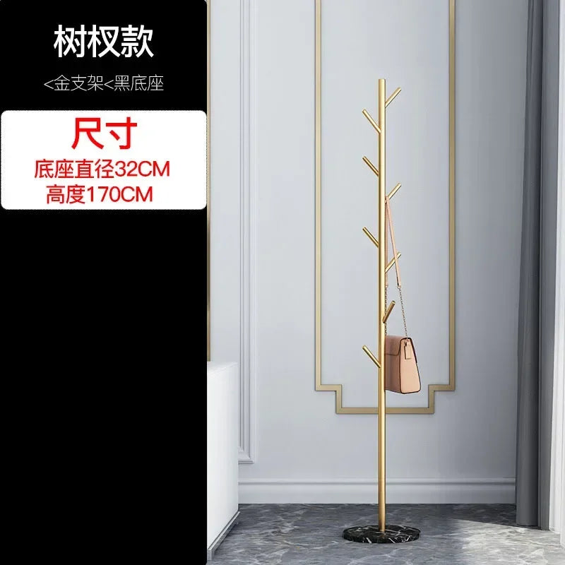 Nordic Gold Standing Coat Rack Modern Quality Metal Coat Rack Marble Black Entryway Floor Coat Rack Living Room Furniture