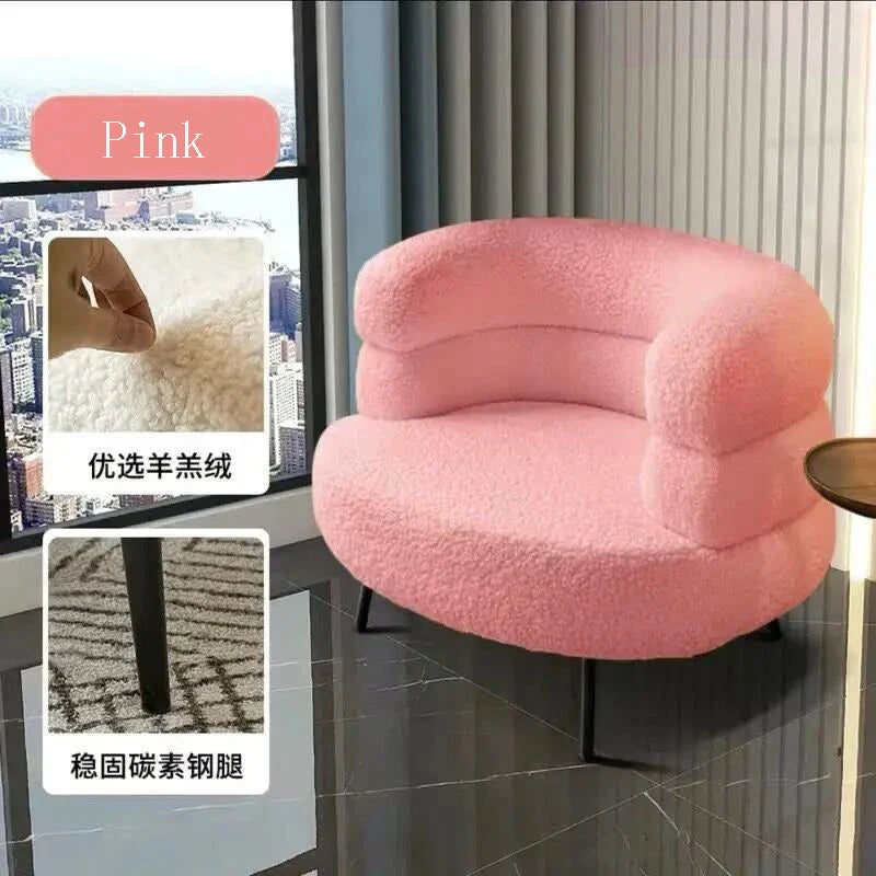 Nordic Ins Living Room Chair Girls Comfortable Bedroom Make Up Chair Student Dormitory Computer Chairs Cloth Home Office Seat