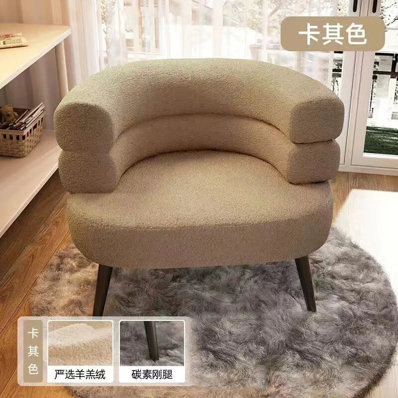 Nordic Ins Living Room Chair Girls Comfortable Bedroom Make Up Chair Student Dormitory Computer Chairs Cloth Home Office Seat