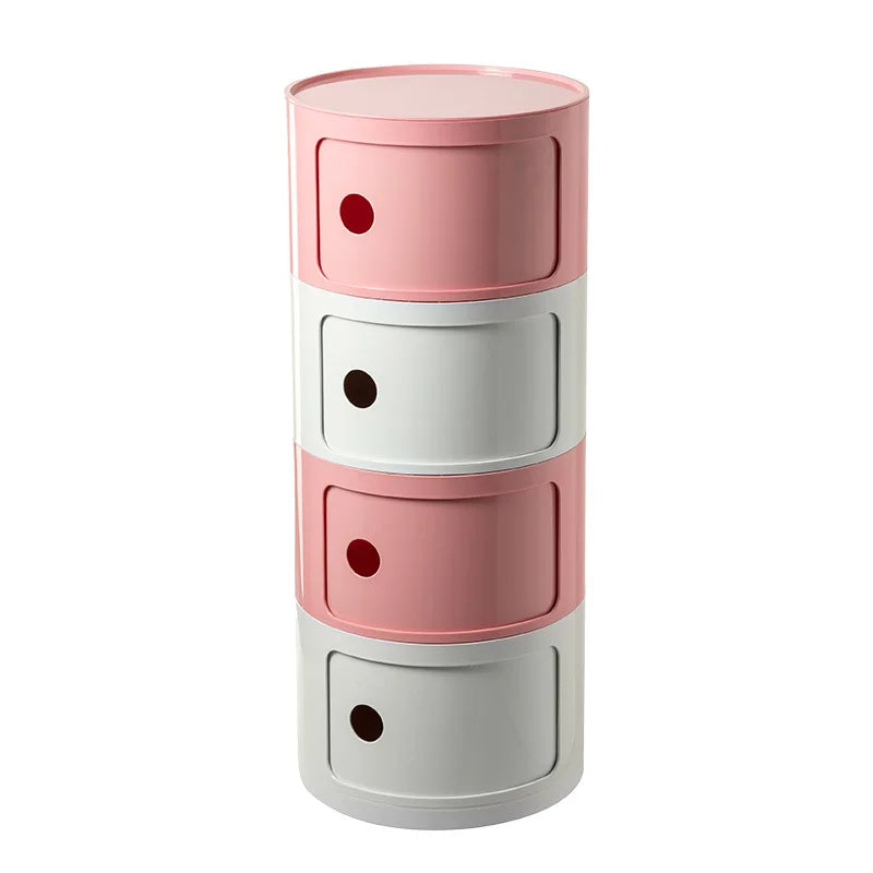 Nordic Ins Network Red Bedside Cabinet Modern Simple White Round Creative Small Cabinet Mini Simple Side Cabinet