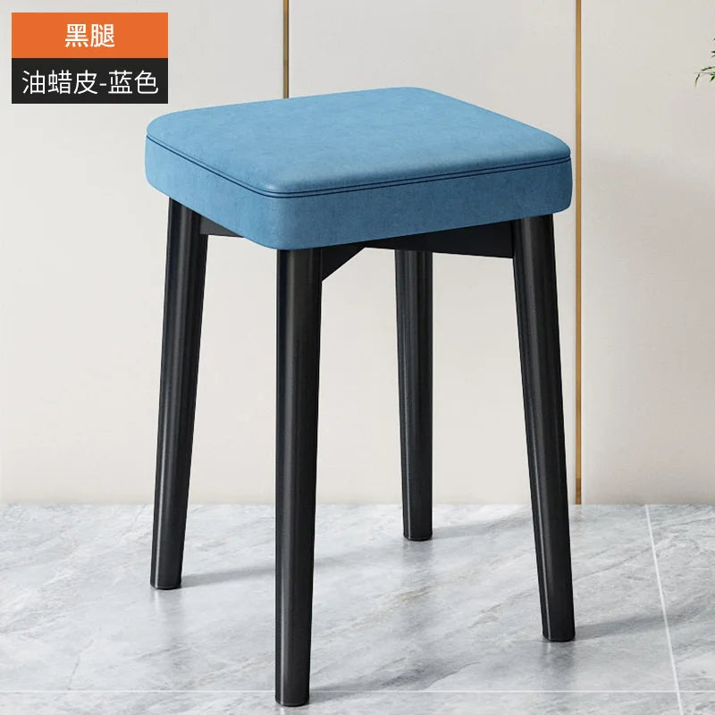 Nordic Luxury Dining Chairs Home Stackable Stools Modern Simple Dressing Wrought Iron Stool Bench Pouf Ottomans Living Room Ins