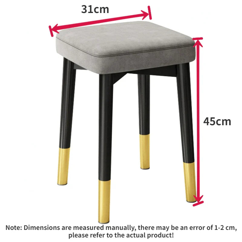 Nordic Luxury Dining Chairs Home Stackable Stools Modern Simple Dressing Wrought Iron Stool Bench Pouf Ottomans Living Room Ins