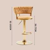 Nordic Rotating Lifting Bar Chair High Foot Stool with Velvet Backrest Modern Furniture High Elastic Sponge Bar Stool