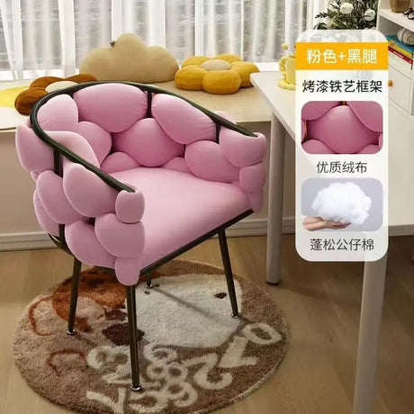 Nordic Vanity Chair Girls Comfortable Bedroom Living Room Make Up Manicure Chairs Computer Chair Home Office Seat Adult