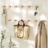 Nordic Wooden Coat Hanger Wall Hooks Home Hotel Porch Living Room Wall Hanging Coat Hook Key Holder Decoration Hook Racks