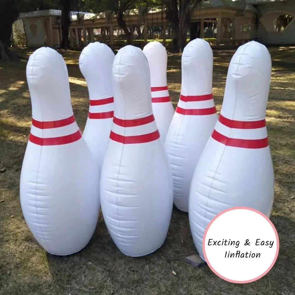 Novelty Place Giant Inflatable Bowling Set for Kids Outdoor Lawn Yard Games for Family Jumbo 22" Pins & 16" Ball Inflated Toys