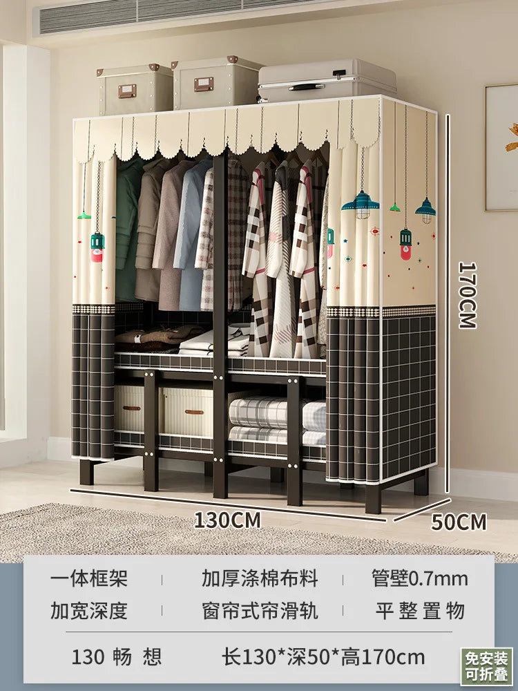 O Height 170cm Living room Closet ready for assembly folding wardrobe for clothes Storage locker bedroom cabinets Home furniture