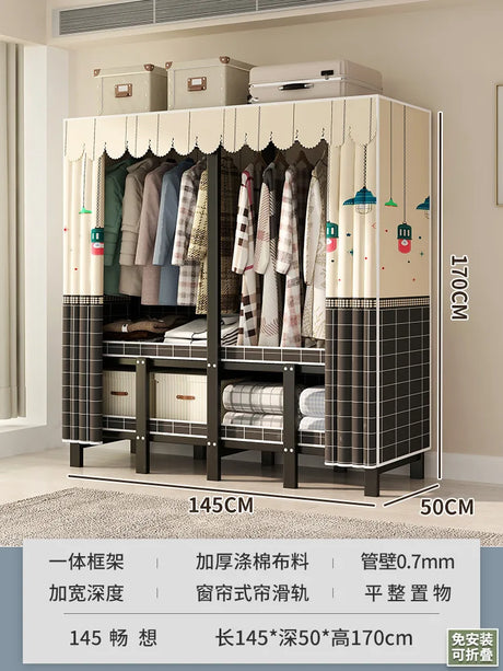 O Height 170cm Living room Closet ready for assembly folding wardrobe for clothes Storage locker bedroom cabinets Home furniture