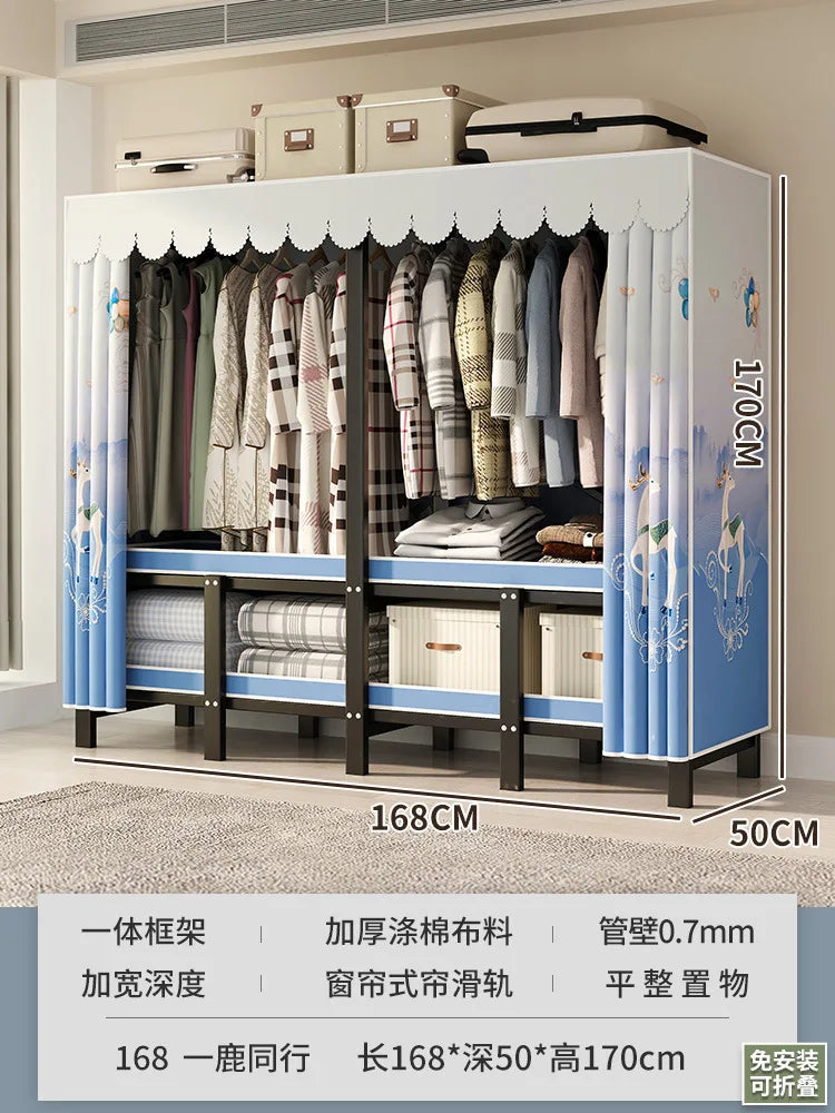 O Height 170cm Living room Closet ready for assembly folding wardrobe for clothes Storage locker bedroom cabinets Home furniture