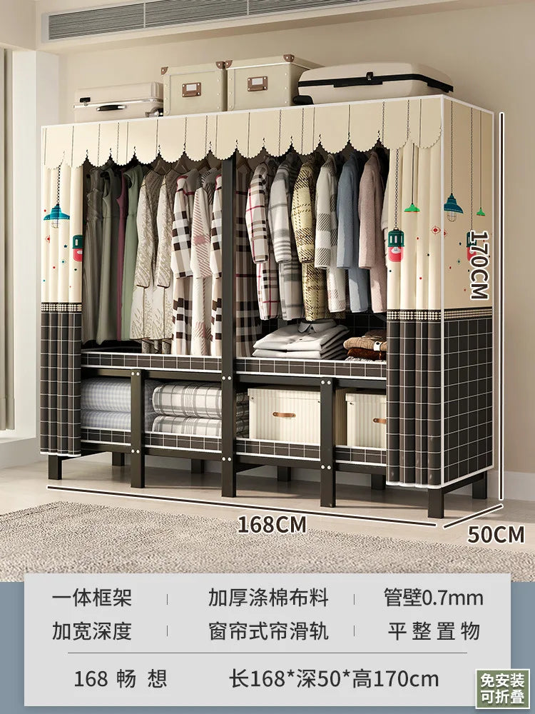 O Height 170cm Living room Closet ready for assembly folding wardrobe for clothes Storage locker bedroom cabinets Home furniture