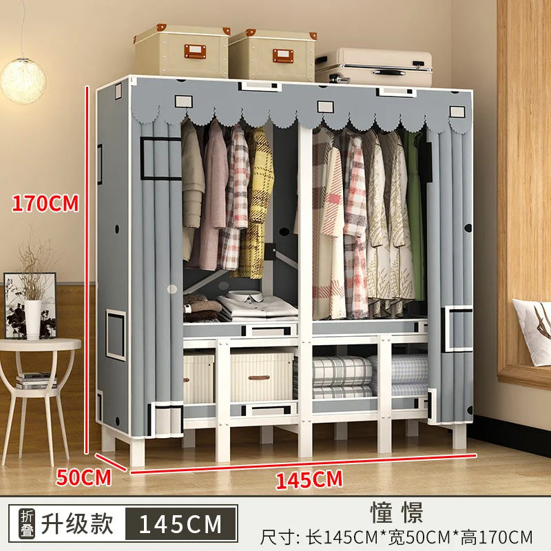 O Height 170cm Living room Closet ready for assembly folding wardrobe for clothes Storage locker bedroom cabinets Home furniture