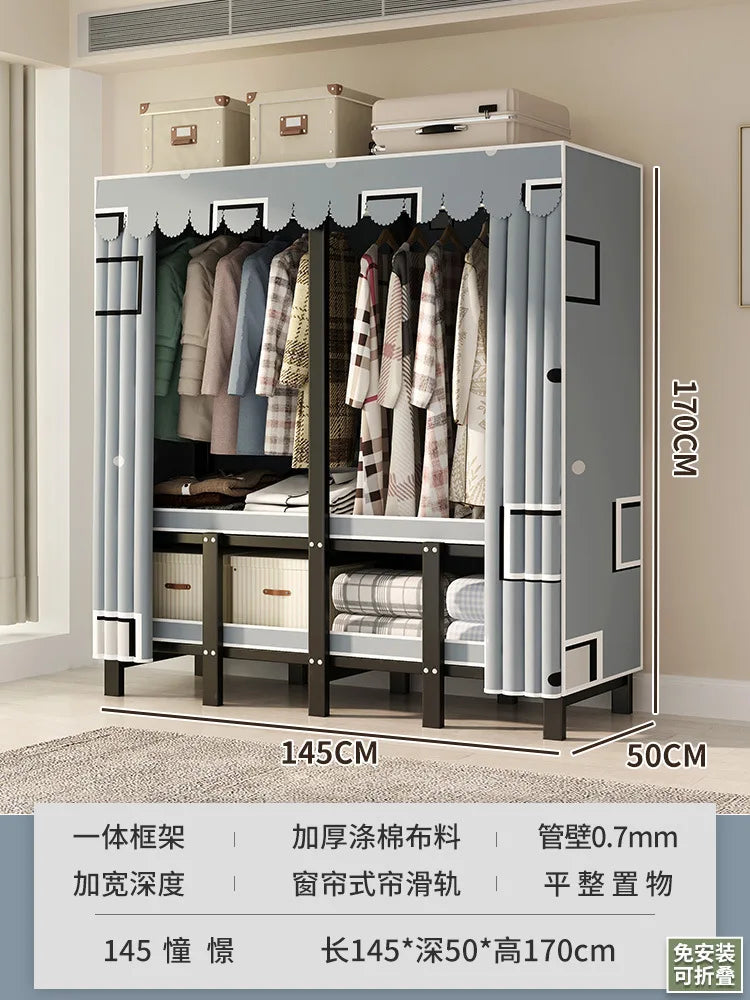 O Height 170cm Living room Closet ready for assembly folding wardrobe for clothes Storage locker bedroom cabinets Home furniture