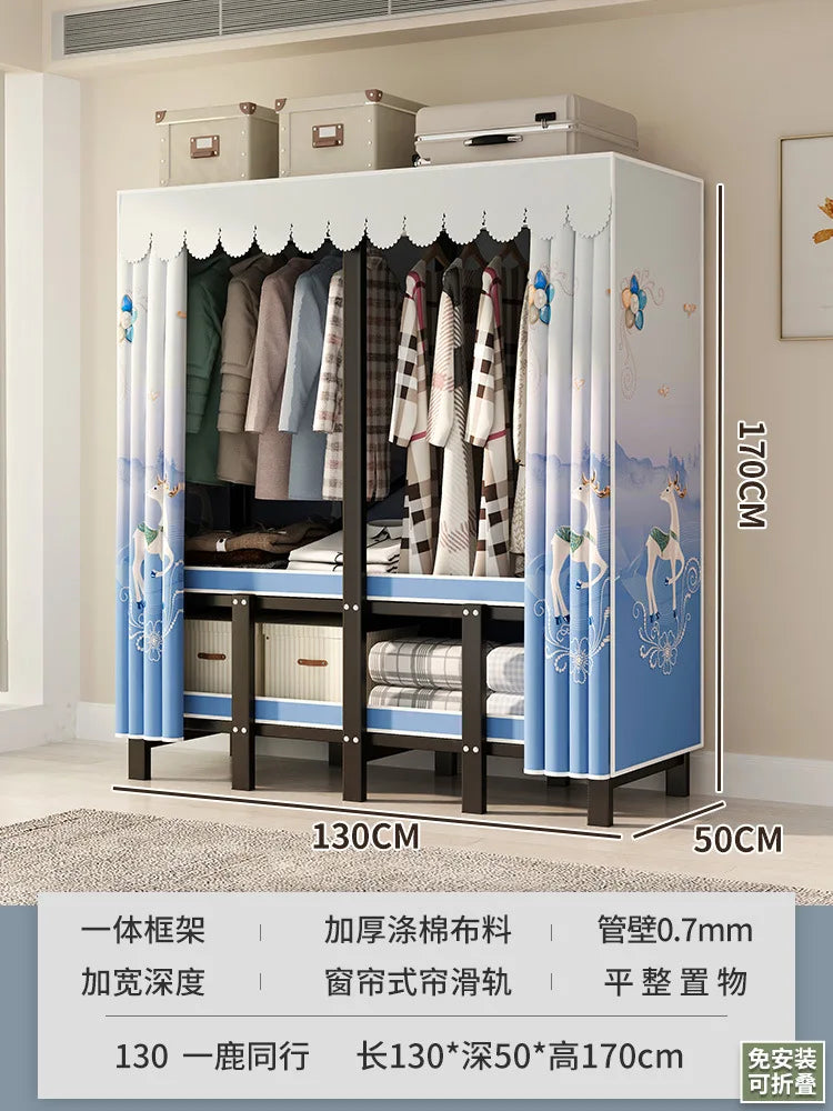 O Height 170cm Living room Closet ready for assembly folding wardrobe for clothes Storage locker bedroom cabinets Home furniture